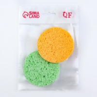 Спонжи для умывания, круглые, 2 шт, цвет МИКС Спонжи для умывания, круглые, 2 шт, цвет МИКС