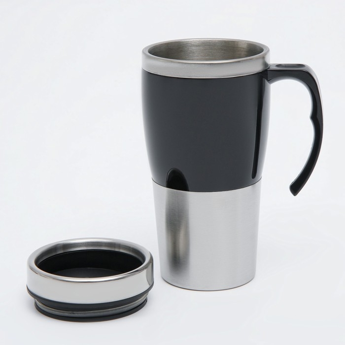 Термокружка, Tour, сохраняет тепло 3 ч, чёрная