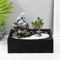 Фонтан настольный от сети, подсветка "Хотей на камнях" 29х21х22 см Фонтан настольный от сети, подсветка "Хотей на камнях" 29х21х22 см