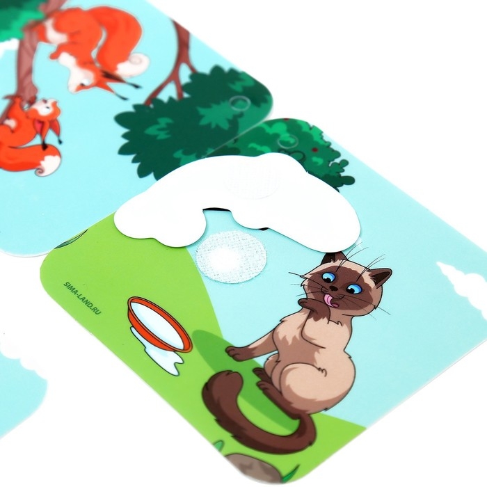 Игра на липучках &laquo;Кто что ест&raquo;, 8 карточек