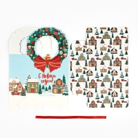 Коробка новогодняя складная &laquo;Новогодний город&raquo; 18.4 х 30.4 х 7.3 см, Новый год