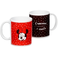 Набор парных кружек, 320 мл "Счастье начинается с тебя", Микки и друзья Набор парных кружек, 320 мл "Счастье начинается с тебя", Микки и друзья