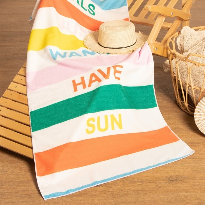 Полотенце пляжное Этель Полотенце пляжное Этель "Girls", 70*140 см,250гр/м2, 100%п/э
