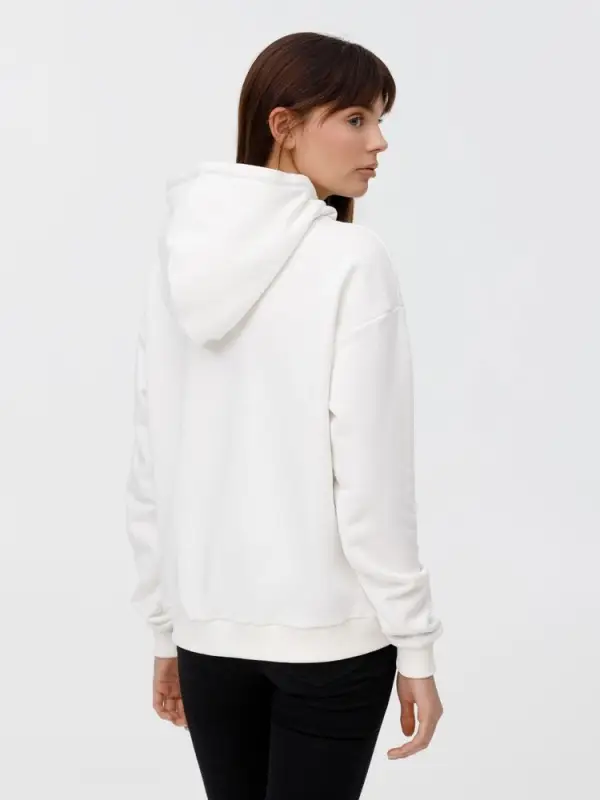 Толстовка унисекс оверсайз на молнии Zippy Terry, белая, размер XS/S