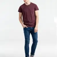 Футболка мужская приталенная Regent Fit бордовый меланж, размер S