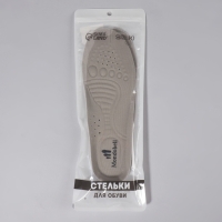 Стельки для обуви, спортивные, универсальные, амортизирующие, дышащие, р-р RU до 46 (р-р Пр-ля до 46), 29 см, пара, цвет серый