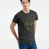 Футболка приталенная Old Patents. Coffee Mill, черный меланж, размер S