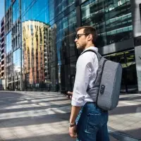 Рюкзак с потайным карманом inGreed, серый