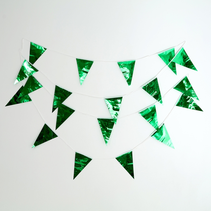 Гирлянда &laquo;Флажки&raquo;, 20 флажков, 10 метров, цвет зелёный