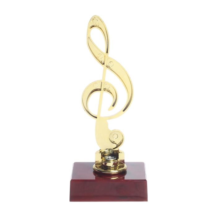 Кубок &laquo;Скрипичный ключ&raquo;, наградная фигура, подставка пластик красная, 15 х 6 х 6 см.