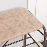 Подставка для обуви с сиденьем, 3 яруса, 45×32×48,5 см, замша, цвет медный антик Подставка для обуви с сиденьем, 3 яруса, 45×32×48,5 см, замша, цвет медный антик