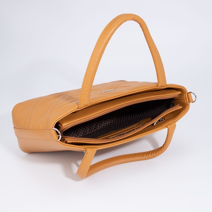 Сумка-тоут Сумка-тоут "Оливи" на молнии, цвет горчичный