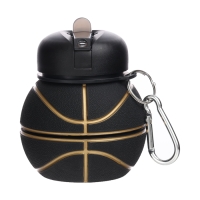 Бутылка для воды, 550 мл, "Баскетбольный мяч", складная, черная, 18 х 8.7 см Бутылка для воды, 550 мл, "Баскетбольный мяч", складная, черная, 18 х 8.7 см