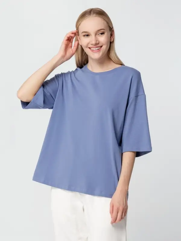 Футболка унисекс оверсайз Street Vibes, синяя (лавандовая), размер XS/S