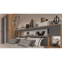 Спальный гарнитур Бася, Кровать 1600, 2 тумбы , Комод , Шкаф-купе, Трюмо с зеркалом