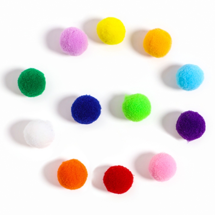 Набор текстильных деталей для декора &laquo;Бомбошки&raquo;, 100 шт., размер 1 шт. &mdash; 2 см