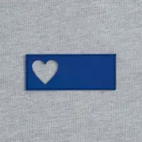 Лейбл из ПВХ с вырубкой &laquo;Сердце&raquo;, синий