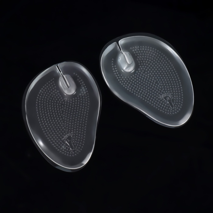 Полустельки для обуви, с протектором, с разделителем, силиконовые, 9,4 &times; 6,4 см, пара, цвет прозрачный