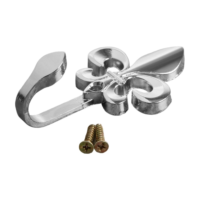 Крючок однорожковый для штор CAPPIO KC112, цвет хром, 2 шт