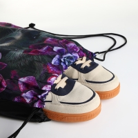 Мешок для обуви на шнурке, цвет чёрный/сиреневый