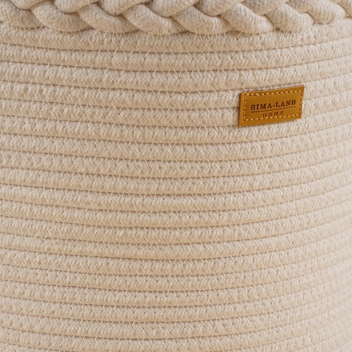 Корзина для белья плетеная круглая SL Home Cotton, хлопок, 35&times;40 см