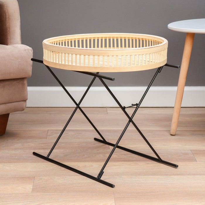 Кофейный столик плетеный "Онис" YS-011, 48х49см