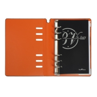 Ежедневник недатированный А5, 120 листов на кольцах FIRENZE, обложка искусственная кожа, блок 70г/м2, чёрный