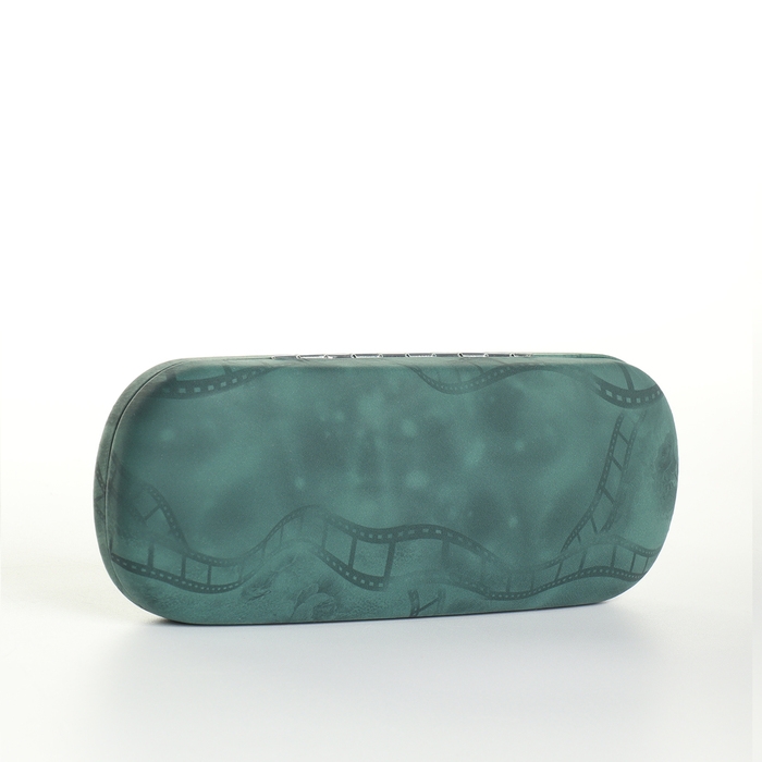 Футляр для очков на хлопушке, длина 16 см, цвет зелёный Футляр для очков на хлопушке, длина 16 см, цвет зелёный