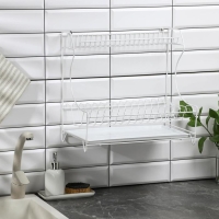 Сушилка для посуды с поддоном 2-х ярусная, настольно-настенная, 39,5&times;25&times;38 см, цвет белый