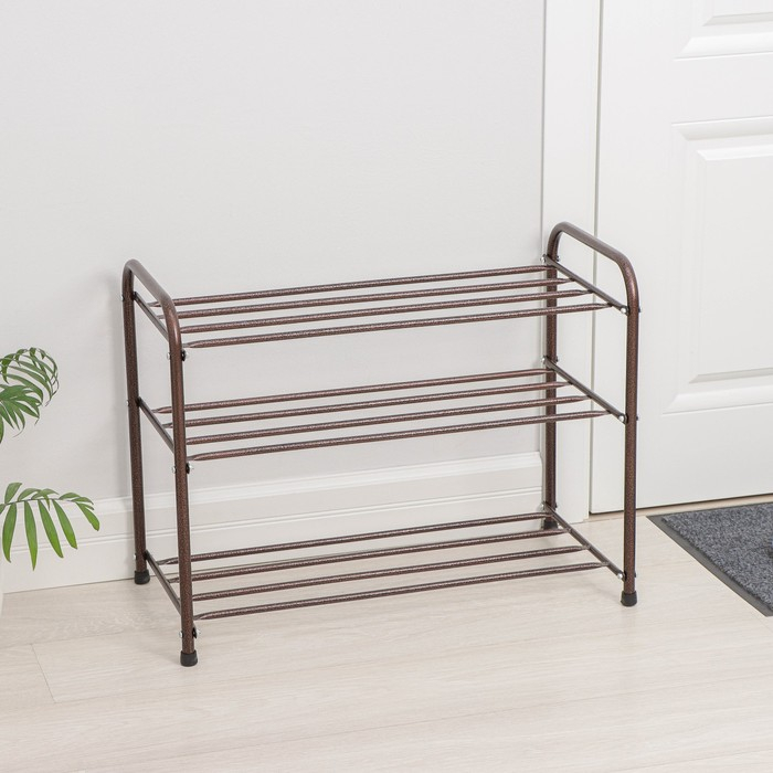 Подставка для обуви, 3 яруса, 65&times;32&times;48,5 см, цвет медный антик