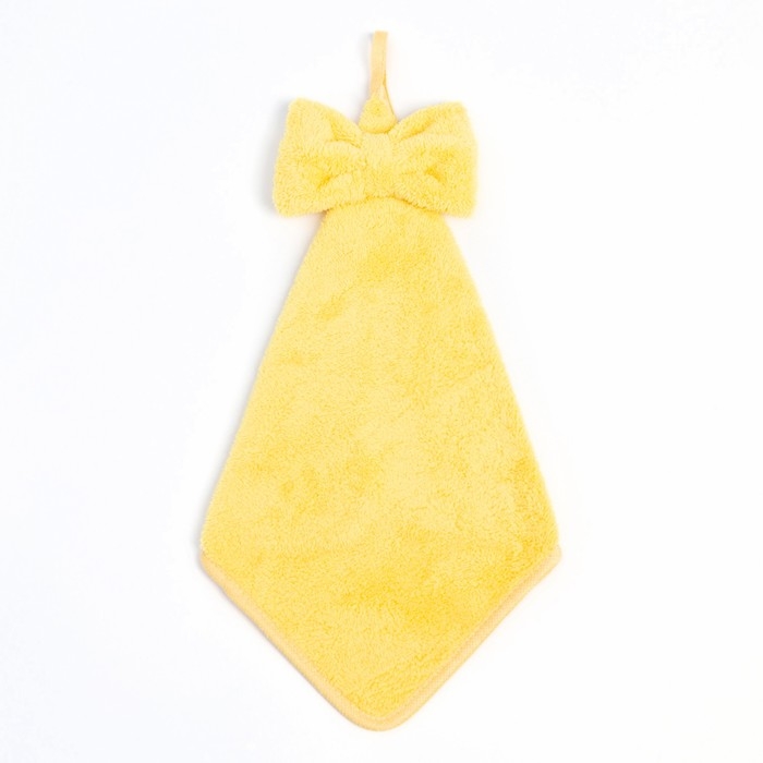 Кухонное полотенце Доляна Кухонное полотенце Доляна "Бантик"цв.желтый 28х40 см, микрофибра, 100% п/э