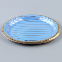 Тарелка бумажная &laquo;Золотые полосы&raquo;, в наборе 6 шт.