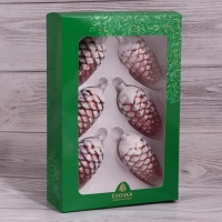 Набор "Шишки сосновые" (набор 6 шт) h-9 см