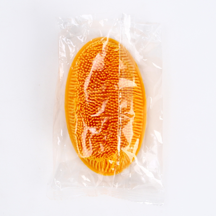 Мочалка детская силиконовая для купания малышей, цвет желтый Мочалка детская силиконовая для купания малышей, цвет желтый