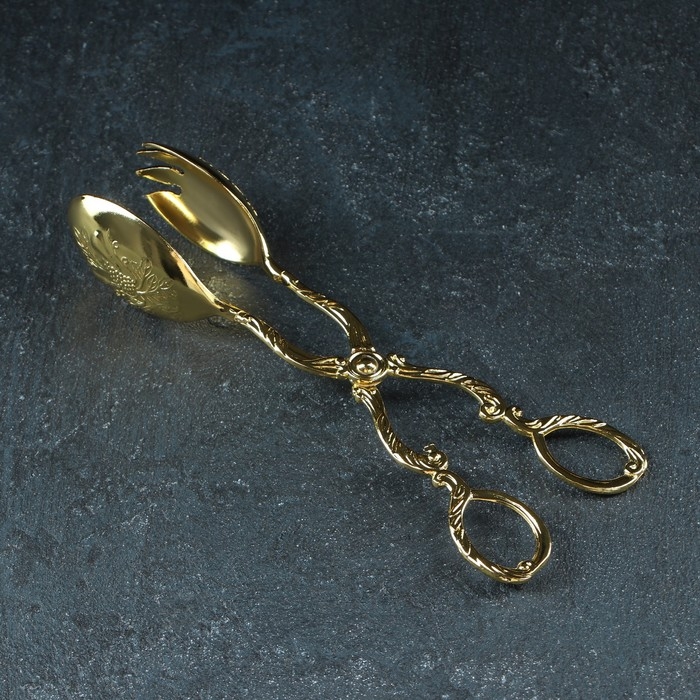 Щипцы для подачи &laquo;Рахат золото&raquo;, h=22 см, цвет золотой