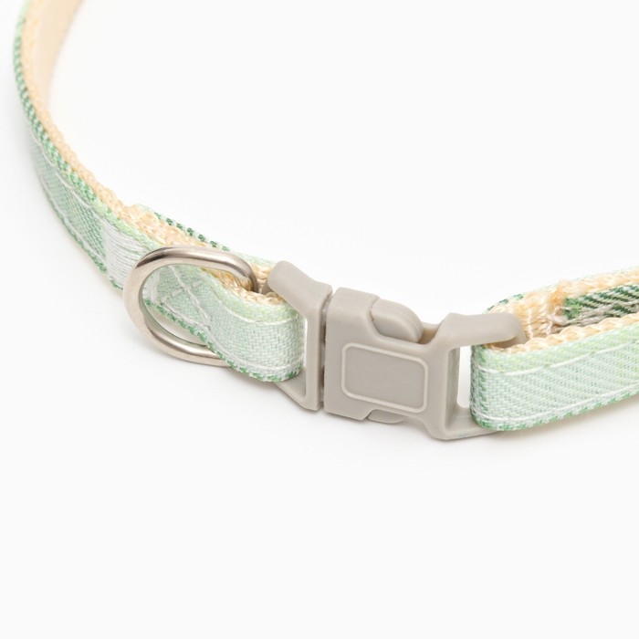 Ошейник Ошейник "Мягкость", полиэстер, с бубенчиком, 34 х 1 см, зелёный