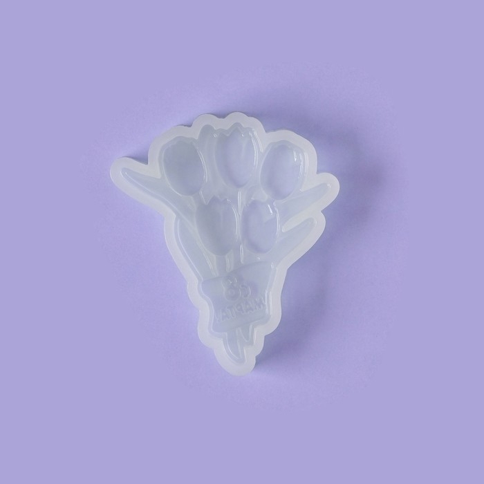 Силиконовый молд для леденцов и шоколада &laquo;Букет тюльпанов с 8 марта&raquo;, 11,5&times;9,5 см, цвет прозрачный