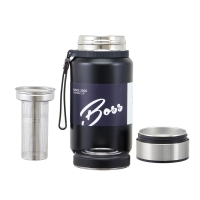 Термос 1 л, сохраняет тепло 12 ч, с ситечком и отсеком для чая