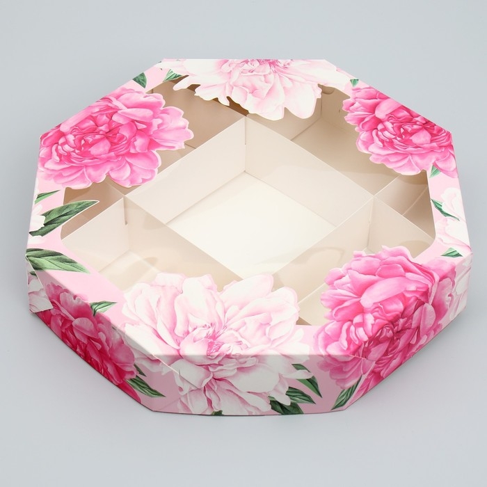 Коробка кондитерская складная, упаковка &laquo;Пионы&raquo;, 29 х 29 х 5 см