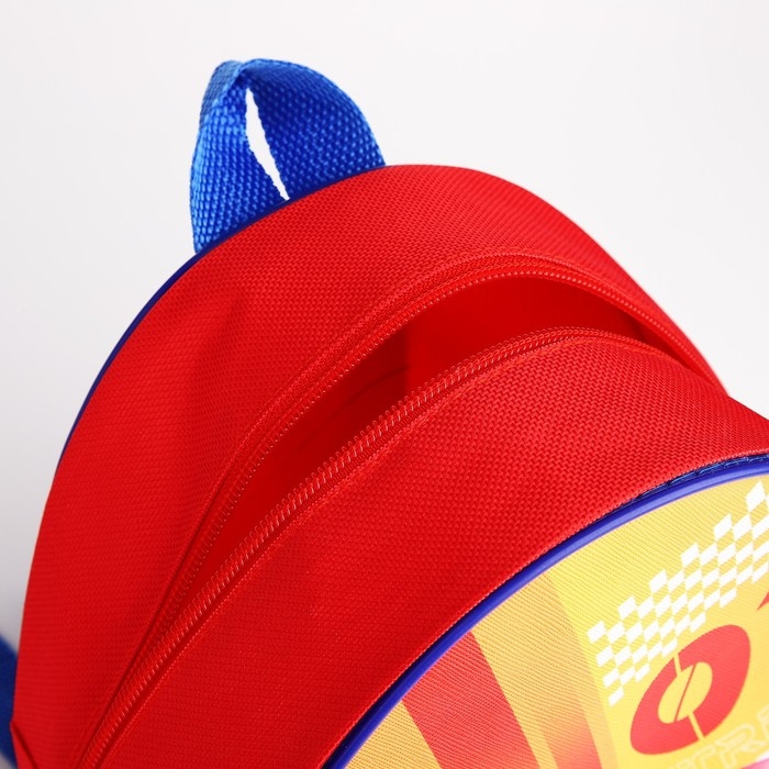 Рюкзак детский для мальчика «Крутая машина», 23х20,5 см см, отдел на молнии, цвет красный Рюкзак детский для мальчика «Крутая машина», 23х20,5 см см, отдел на молнии, цвет красный