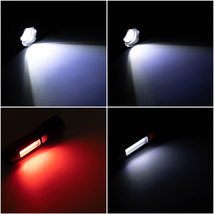 Фонарь ручной аккумуляторный Фонарь ручной аккумуляторный "Мастер К", 1200 мАч, 30+15 Вт, 500 лм, P50, COB, zoom, Type-C