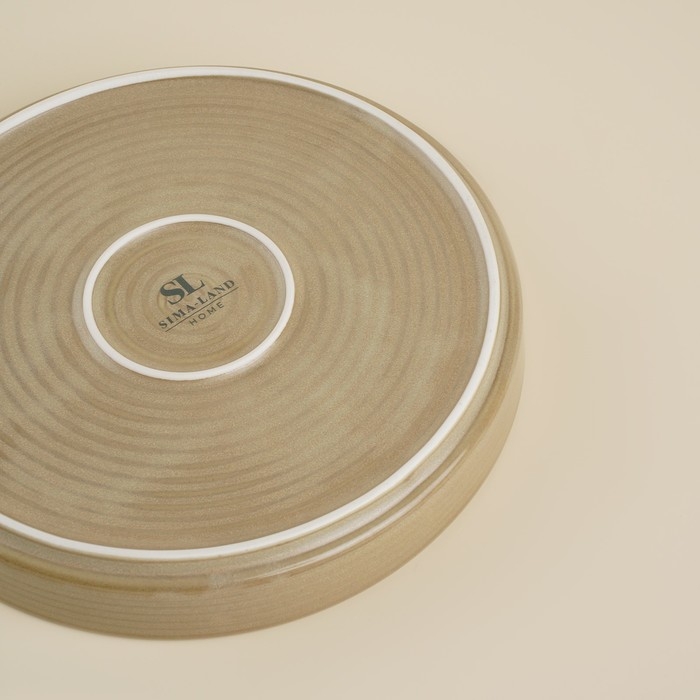 Тарелка обеденная фарфоровая SL Home «Песчаный бриз», d=21 см, цвет бежевый Тарелка обеденная фарфоровая SL Home «Песчаный бриз», d=21 см, цвет бежевый