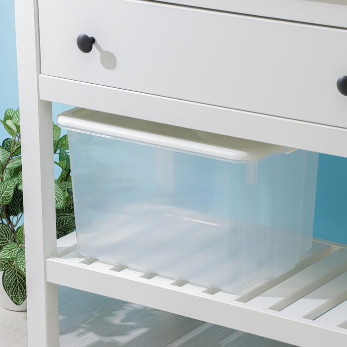 Контейнер для хранения с крышкой Porter, 21 л, 42×32×26 см, цвет слоновая кость Контейнер для хранения с крышкой Porter, 21 л, 42×32×26 см, цвет слоновая кость