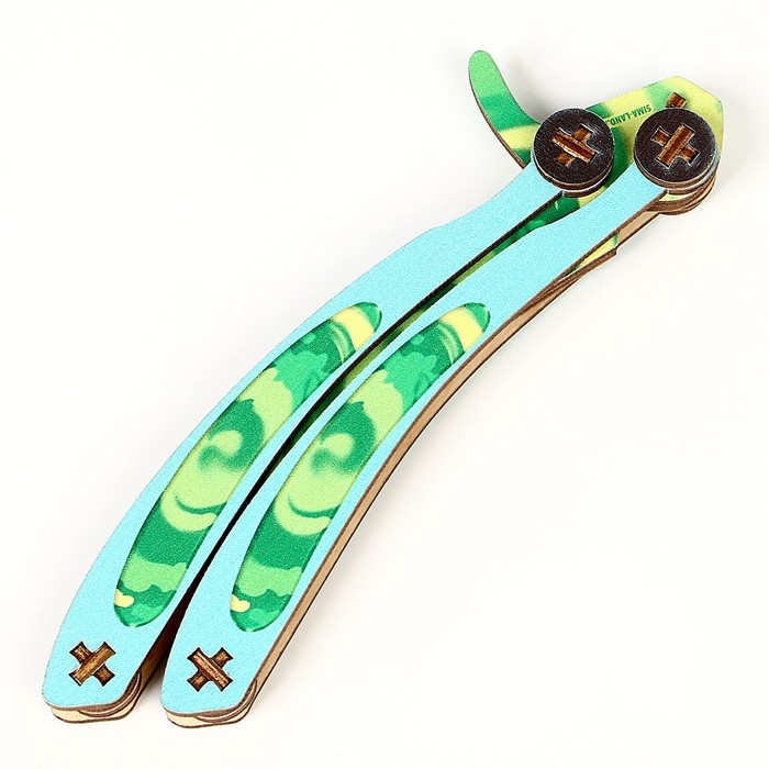 Деревянное оружие детское сувенирное &laquo;Зелёный нож-бабочка&raquo;