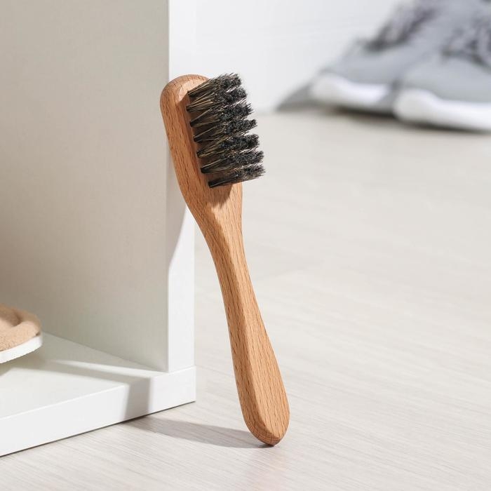 Щётка для обуви SAVANNA, 16&times;3,2 см, 26 пучков бук, воск