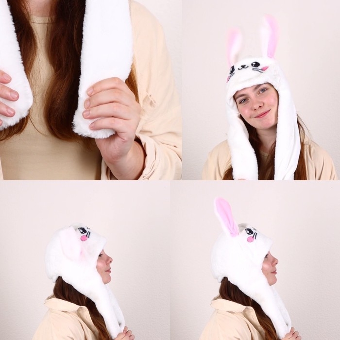 Шапка мягкая с прыгающими ушами, &laquo;Зайчик&raquo;