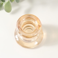 Подсвечник стекло на 1 свечу "Лучано" d=2,2 см прозрачный карамель 5,5х5,2х5,3 см