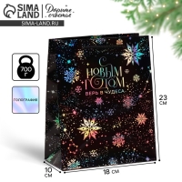 Пакет голографический &laquo;Танец снежинок&raquo;, 18 х 23 х 10 см