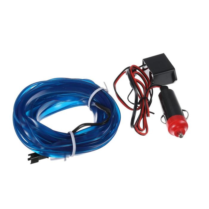 Неоновая нить Cartage для подсветки салона, адаптер питания 12 В, 5 м, синий Неоновая нить Cartage для подсветки салона, адаптер питания 12 В, 5 м, синий