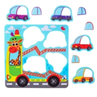 Игрушка пазл для ванны "Машинки"с сачком + удочка, Крошка Я